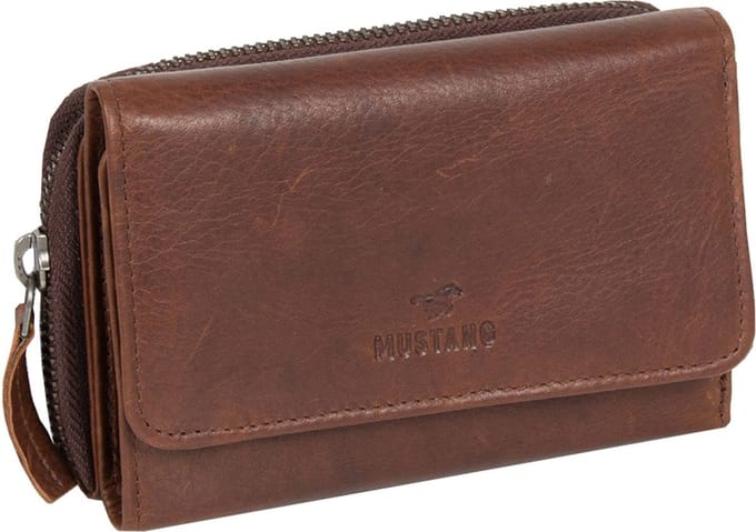 MUSTANG Leren Portemonnee Como Heze Wallet Cognac Lichtbruin