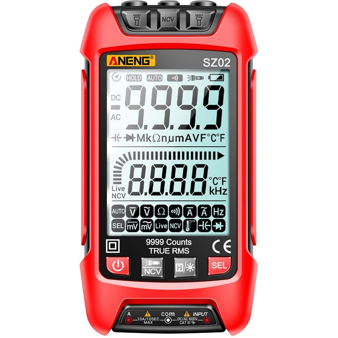 ANENG SZ02 Slimme digitale multimeter Autobereik 9999 tellingen NCV Universele meter Handheld rood