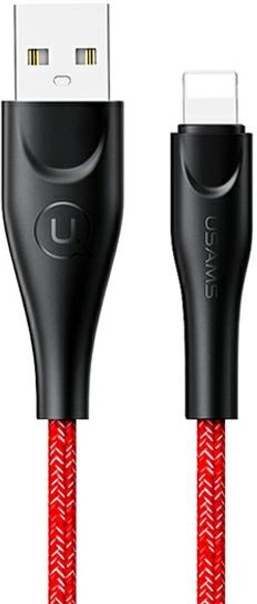 USAMS U41 Serie - Gevlochten Lightning Kabel - 1m - Snel Laden - Rood