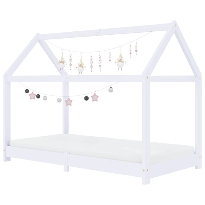 vidaXL - Kinderbedframe - massief - grenenhout - wit - 70x140 - cm