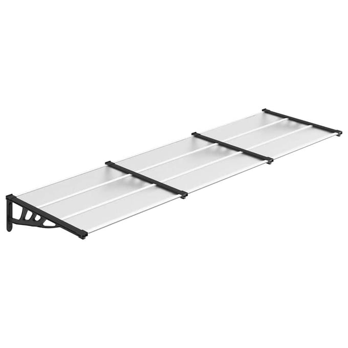 vidaXL - Deurluifel - 297,5x90 - cm - polycarbonaat - zwart - en - transparant