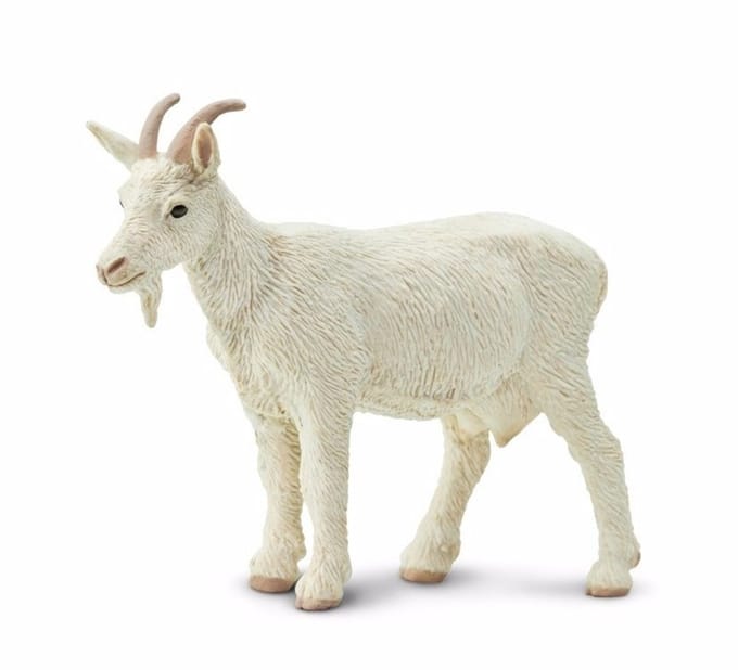Safari LTD Speelgoed geit - boerderij dieren - 8 cm - speel figuur - wit - PVC
