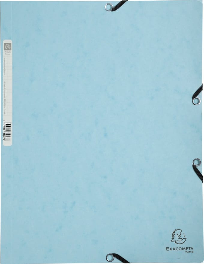 Exacompta 25x AQUAREL - Elastomap in glanskarton 400g/m2 - A4 - Pastelblauw - 55528E