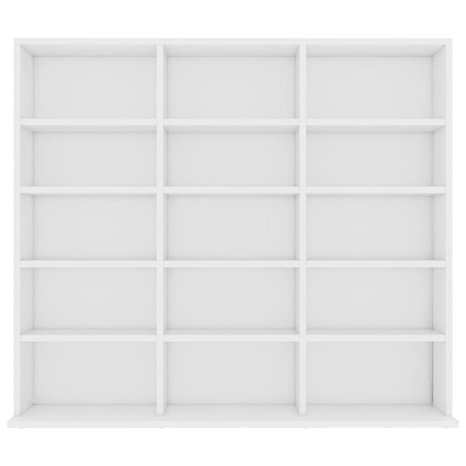 vidaXL - Cd-kast - 100x23x89,5 - cm - bewerkt - hout - wit