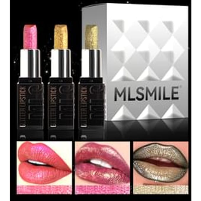 MLSMILE - Set of 3: Diamond Glitter Lipstick Set - B #Set B