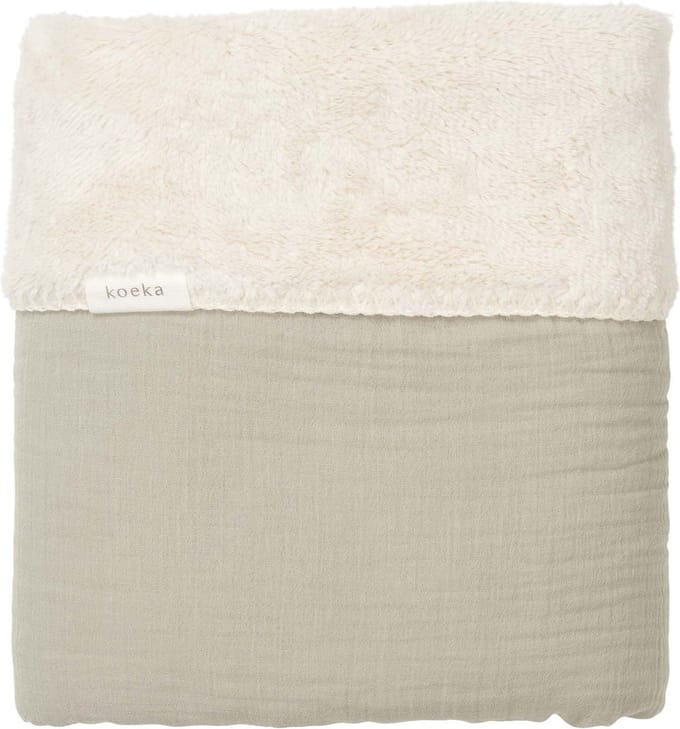 Koeka wiegdeken teddy Faro sage 75x100
