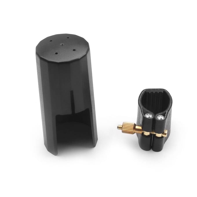 Altsaxofoon Saxofoon Mondstuk Kap PU Lederen Ligatuur voor Sax Accessoire zwart