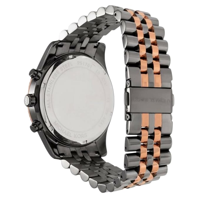 Michael Kors Herenhorloge Kwarts Zwart & Roségoud