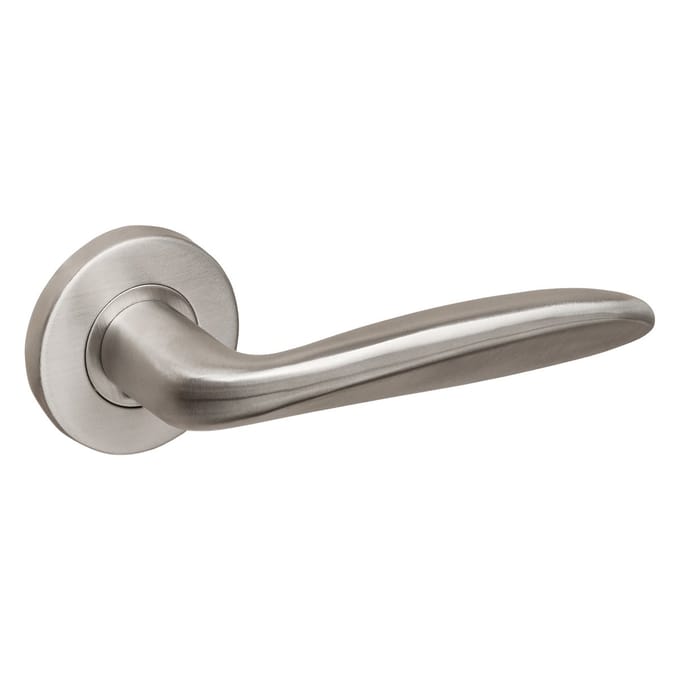 Lavuzo Benevento deurkrukset - deurklink - rond rozet - RVS - set 2