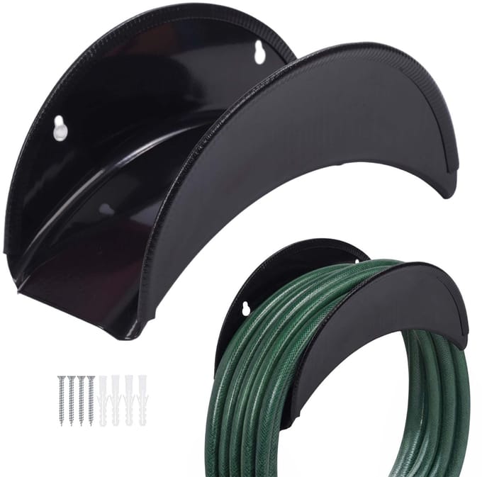 Slanghouder - set van 2 - tot 38 m tuinslang - zwart