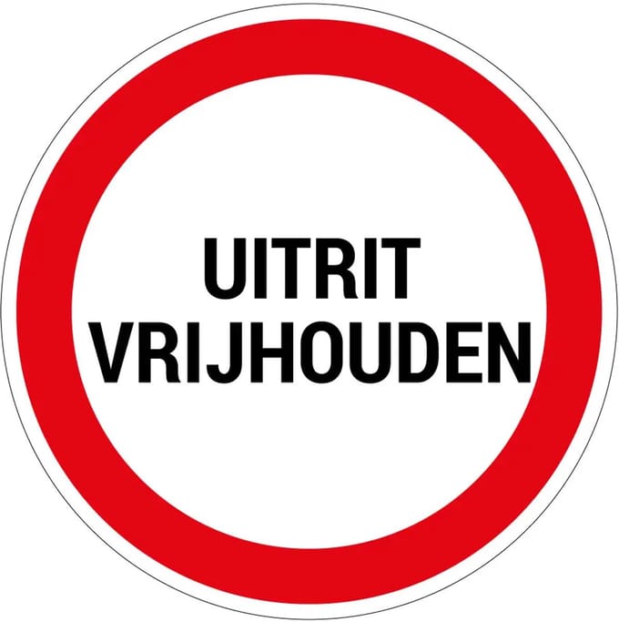 Uitrit vrijhouden bord | gecoat dibond materiaal | 80 cm