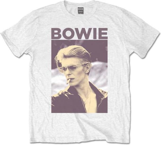 David Bowie - Smoking Heren T-shirt - M - Wit