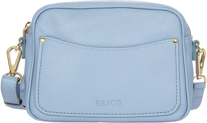 BRIC'S Leren Schoudertas Gondola Magnolia Bag Violet Lichtblauw