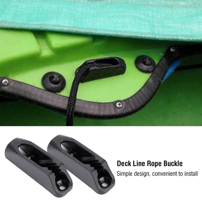 1 paire de boucles de corde de pont en plastique noir durable pour kayaks, canoës, bateaux à rames black
