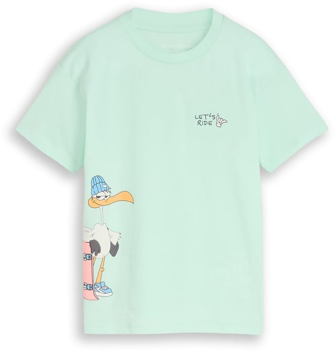 Tom Tailor - Oversized T-shirt met print - Maat 128/134 - light bay green