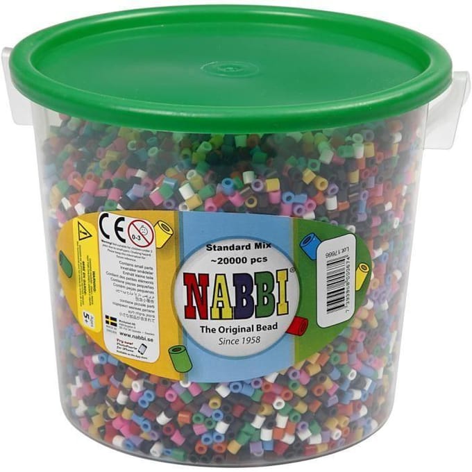 Nabbi midi Strijkkralen, afm 5x5 mm Basiskleuren 20000