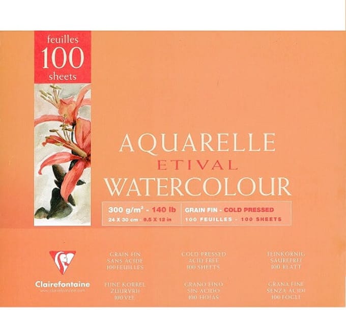 Clairefontaine Etival Grain Fin Aquarelpad 300 grams 24x30cm