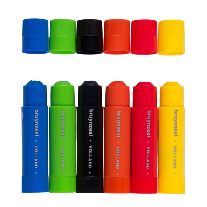 Gouache - Sticks - Pour enfant - 6 couleurs - Coloriage et dessin - Bruynzeel