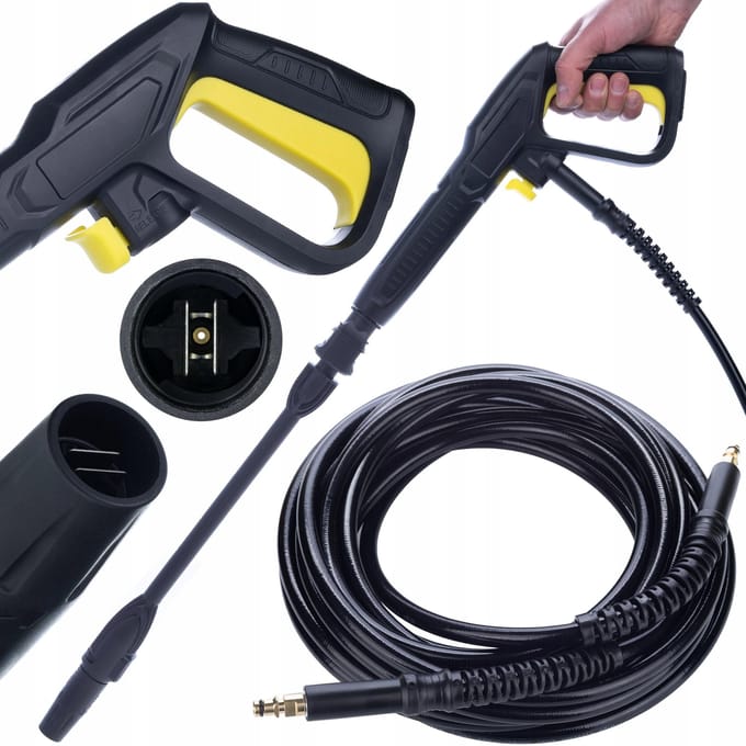 Rosfix Spuitpistool Vervanging Set VARIO - Verstelbare Spuitmond - 8 M Hogedrukslang Click Connect - Geschikt voor Kärcher