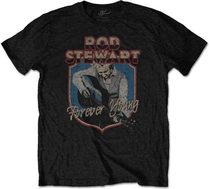 Rod Stewart - Forever Crest Heren T-shirt - S - Zwart