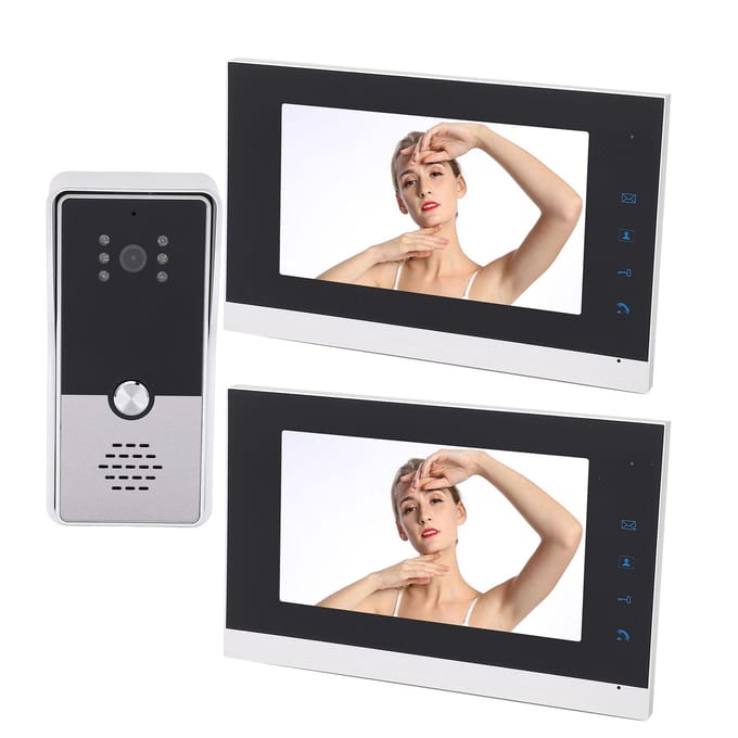 Bekabeld Appartement Video Intercom Systeem 2 Units 7 Inch Touchscreen Display Video Deurtelefoon Camera