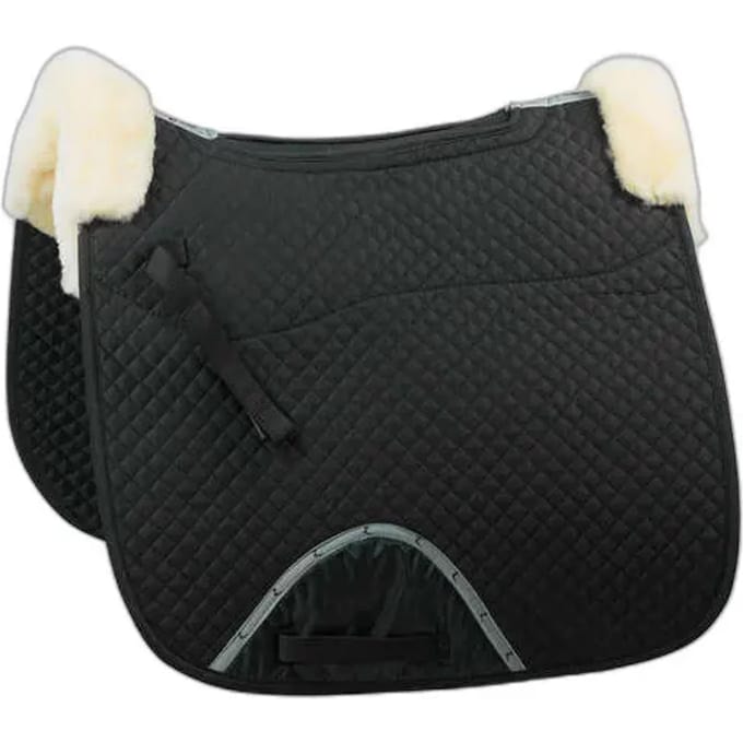 Horze Harleigh Lamsvel Zadeldek, Black, Warmblut