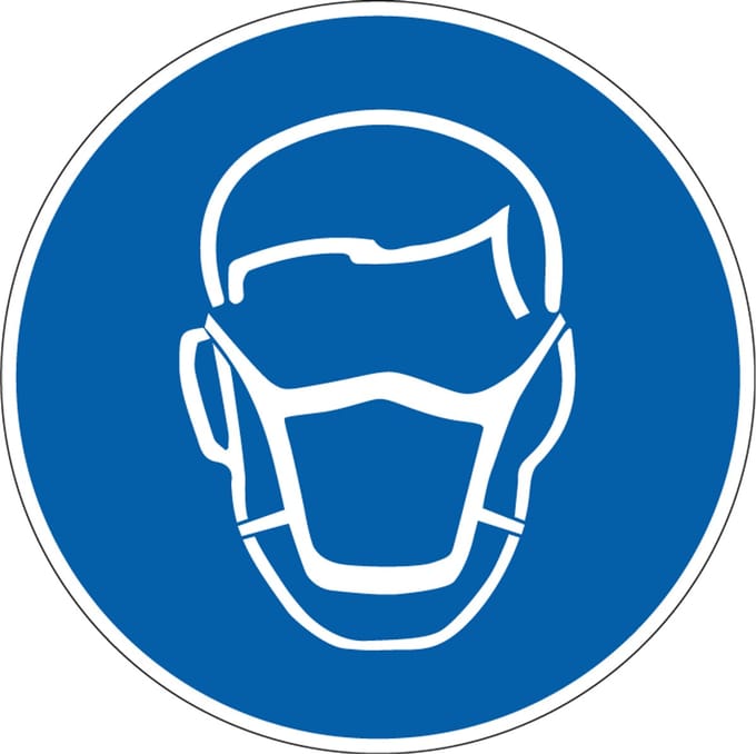 Stofmasker dragen verplicht sticker 150 mm