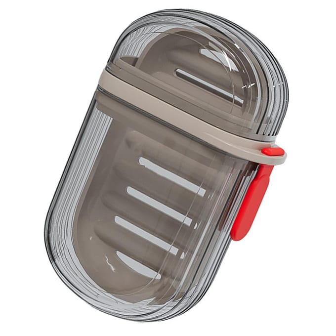 Zeepdoos Reizen Draagbaar Mini Zeepcontainer Afgesloten Draineerbare Zeepdoos met Deksel voor Reizen gray