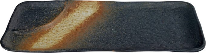 Zwart/Oranje Rechthoekig Bord - Large Plates - 30.2 x 12 x 2.3cm