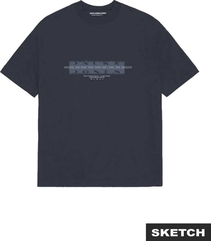 JACK&JONES - JCOFUSION FRONT PRINT TEE SS CN FST PLS - Heren - T-shirts