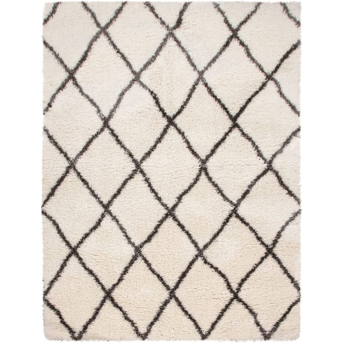 Hoogpolig tapijt Mahara beige 80x150 cm