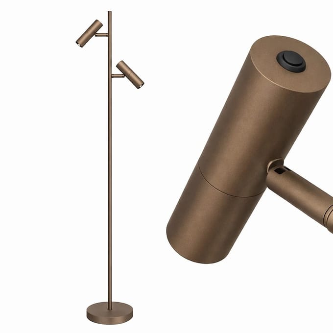 Freelight - Vloerlamp Undici 2 lichts H 150 cm brons goud