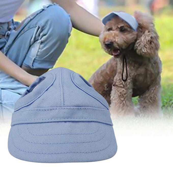 Huisdier Hond Kat Baseball Outdoor Pet Zonnekap Verstelbaar Streep Zomer Reis Sport Hoed (Blauwe M) S gray