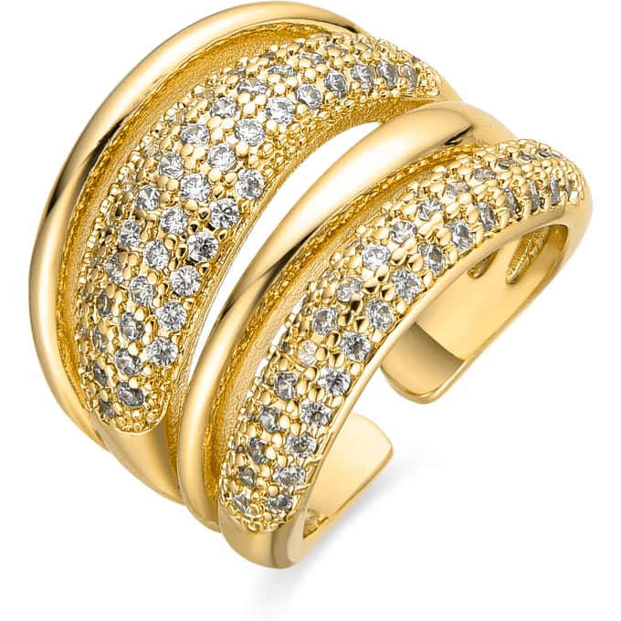 Luxenter ring met glanzende 18k gouden afwerking zirkonia - Merima
