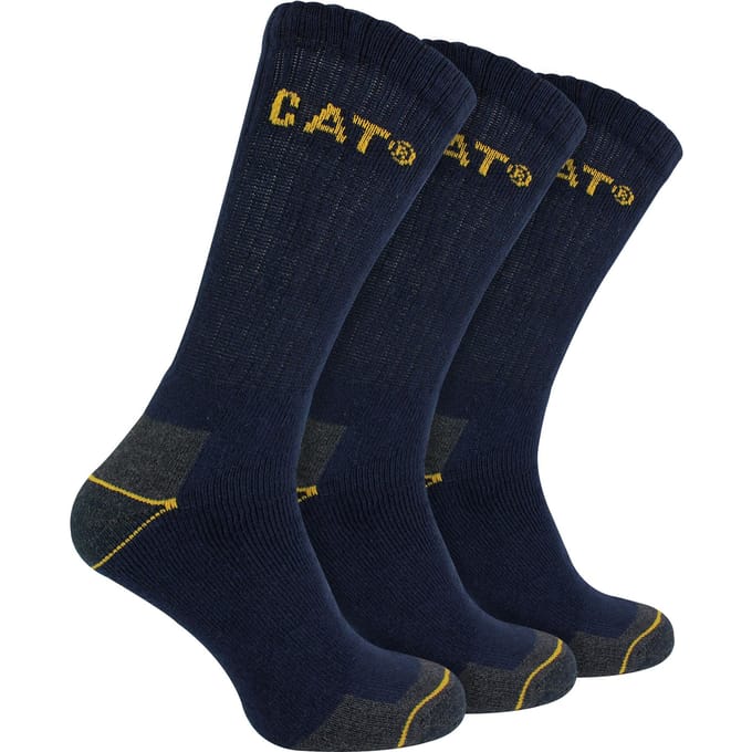 Caterpillar Heren Werksokken Navy Blauw 3-Pack - Maat 35-40