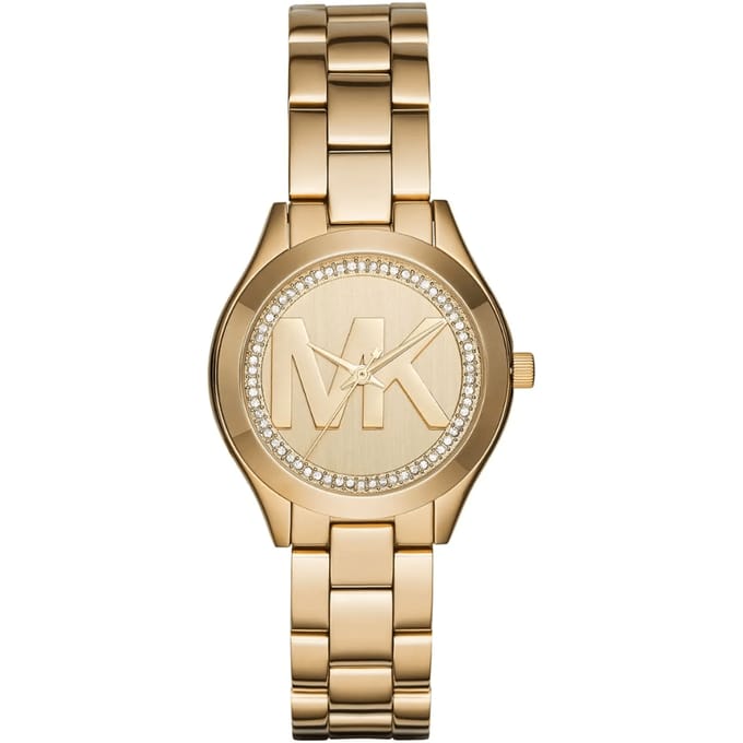Michael Kors MK3477 Mini Slim Runway 33 mm Gouden Dameshorloge