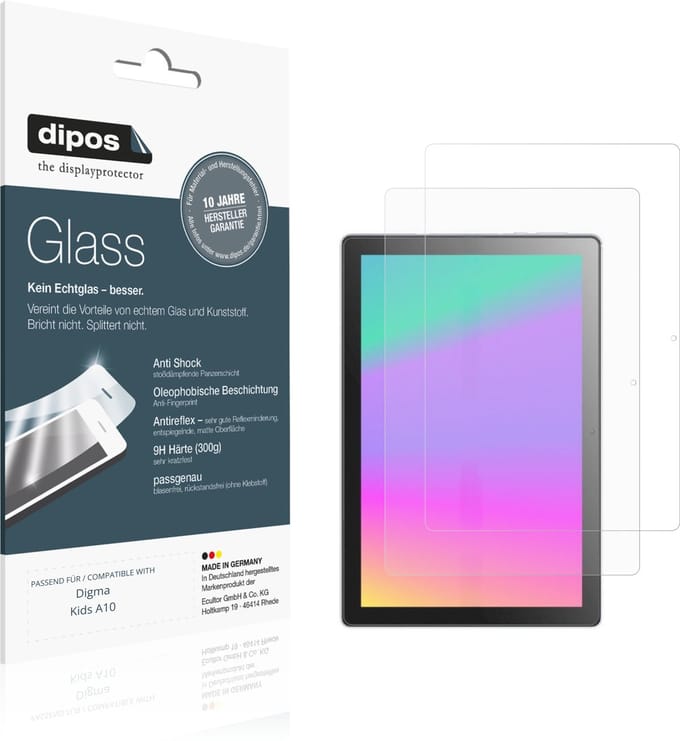 dipos – 2x Matte Pantserfolie geschikt voor Digma Kids A10 | 9H Screenprotector