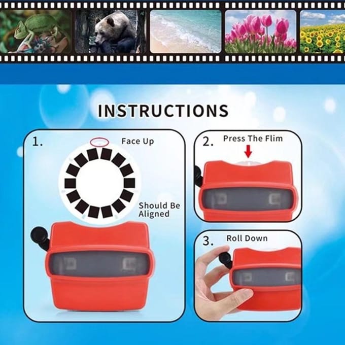 Nieuwe 3D View-Master 3D Educatieve Kijkmachine Eenhoorn Mini Theater Lichtgevend Speelgoed Kindercadeau groen