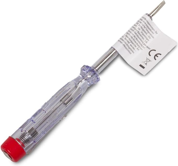 Spanningsmeter - spanningszoeker - schroevendraaier meet spanning - 14cm - 100 tot 240 V