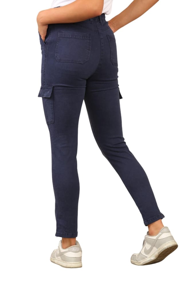 MYT Dames Cargo Chino Enkel Grazer Broek in Navy