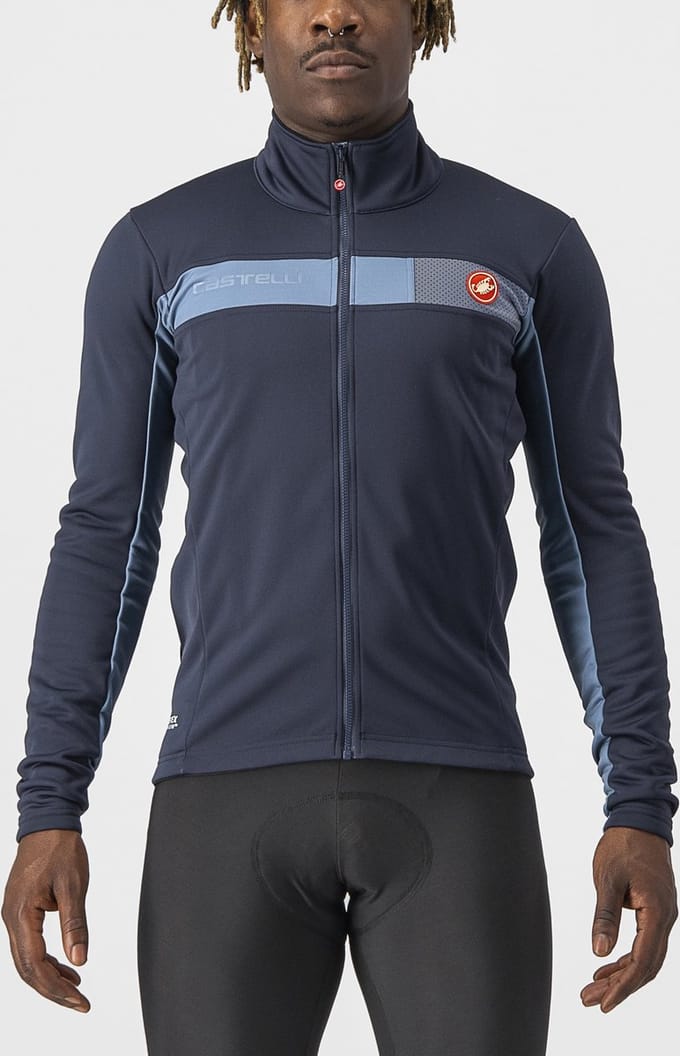 Castelli Winterjack Heren Blauw Zilver - MORTIROLO 6S JACKET SAVILE BLUE STEEL BLUE-SILVER - M