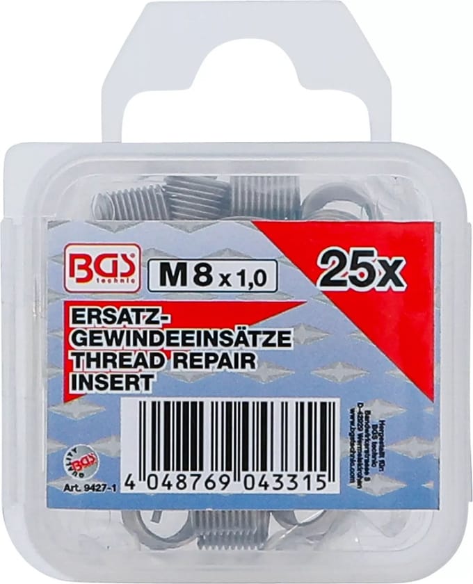 BGS Reserve draadbussen - M8 x 1,0 - 25 delig