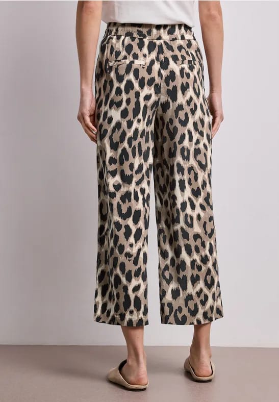 7/8 Broek met wijde pijpen in Loose Fit met print