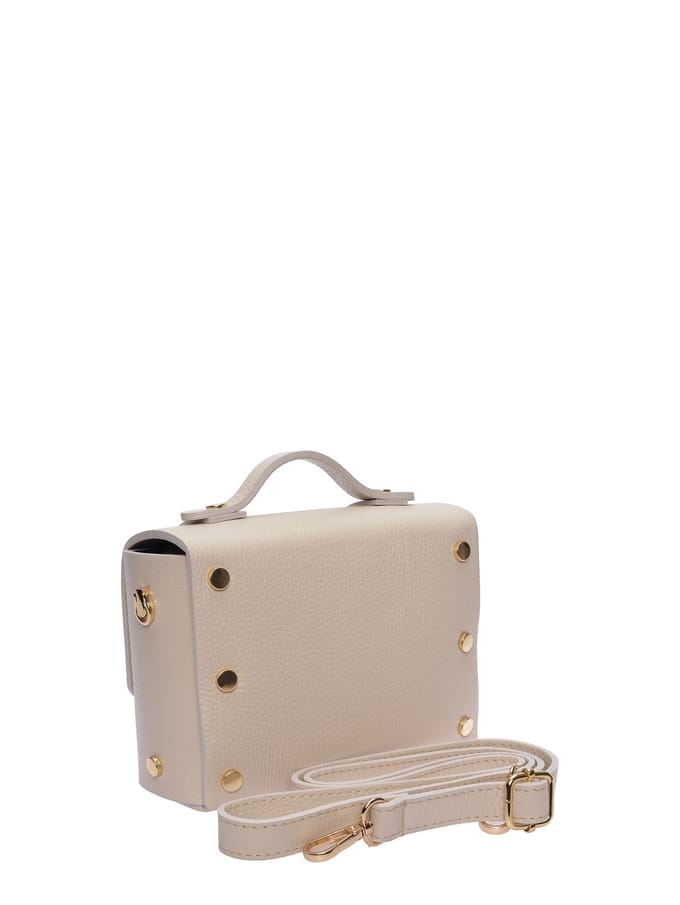 Luisa Vannini Beige Rundleer Tas