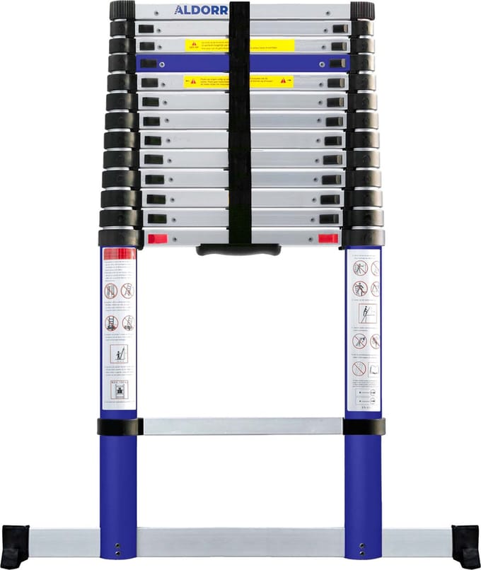 ALDORR Home - Telescoopladder 4,40 meter - met Stabilisatievoet en Soft closing