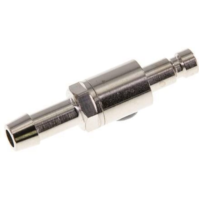 Vernikkeld Messing DN 2.7 (Micro) Luchtkoppeling Insteeknippel 5 mm Slangpilaar Double Shut-Off
