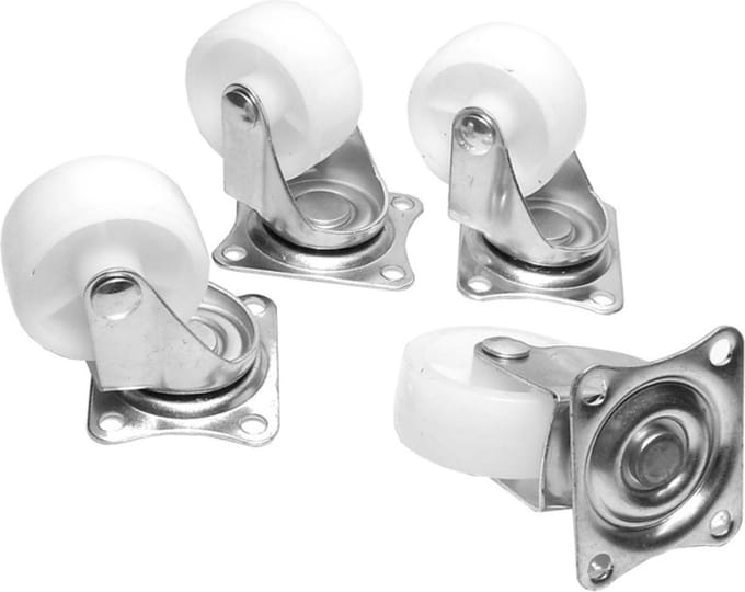 Benson Set van 4 zwenkwielen - 50 mm - wit - draagvermogen 30 kg