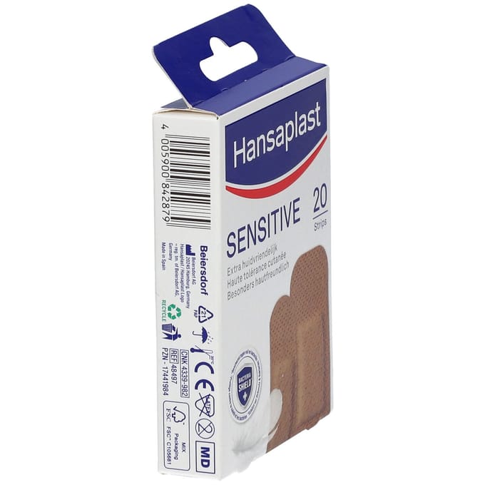 Hansaplast Sensitive skintone medium 20 Stuks