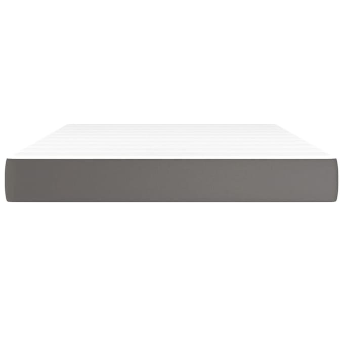 vidaXL - Pocketveringmatras - medium - 140x190x20 - cm - kunstleer - grijs