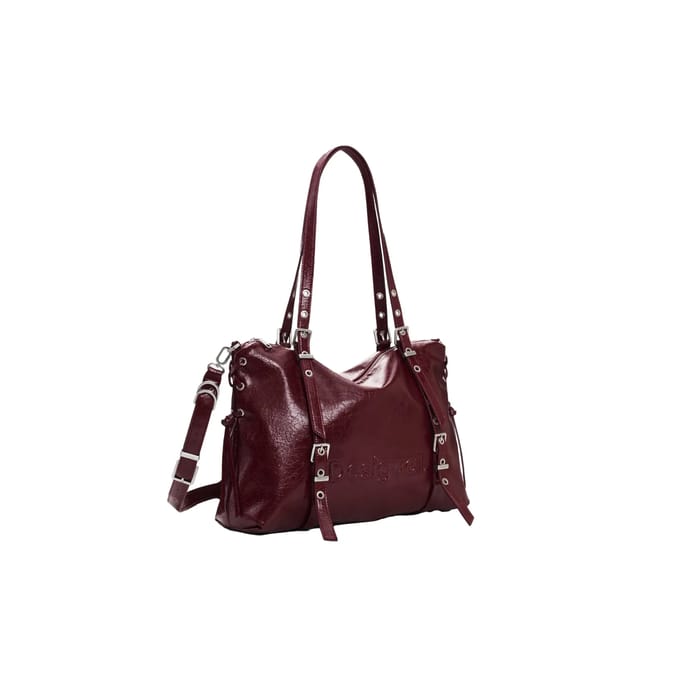 Desigual shopper schoudertas Half Logo Lanuza Granate Shopping Bag Garnet donkerrood